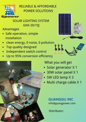 Large Capacity Lithium Electric 30W Rural Solar System DC12V Output