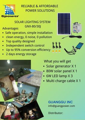 Lithium Battery SHS Rural Solar System 80W Solar Lighting System