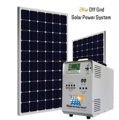 Off Grid 2000W Solar Power Home Kits With 12V 200AH Battery
