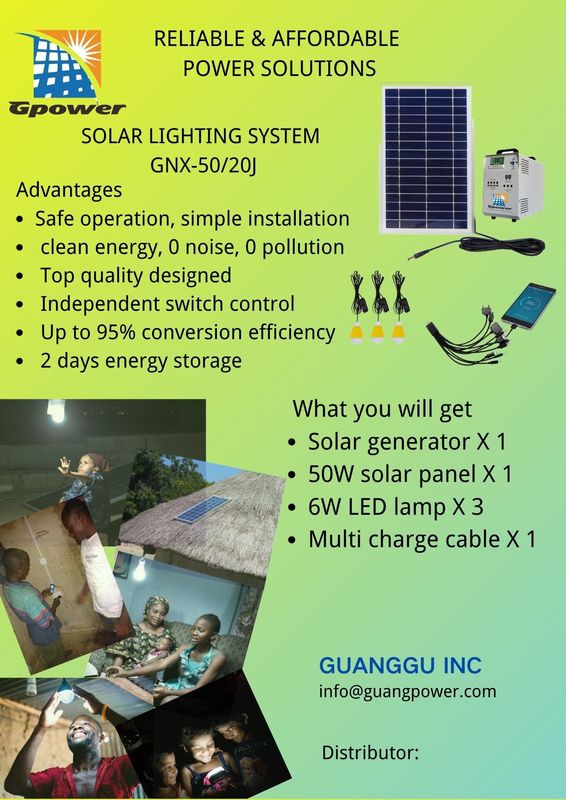 50W Solar Generator System Solar Kit With Battery 120AH Capacity