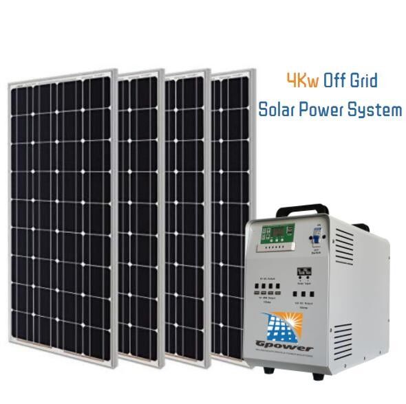 AC 4000W Household Solar Power System With Crystalline Panel